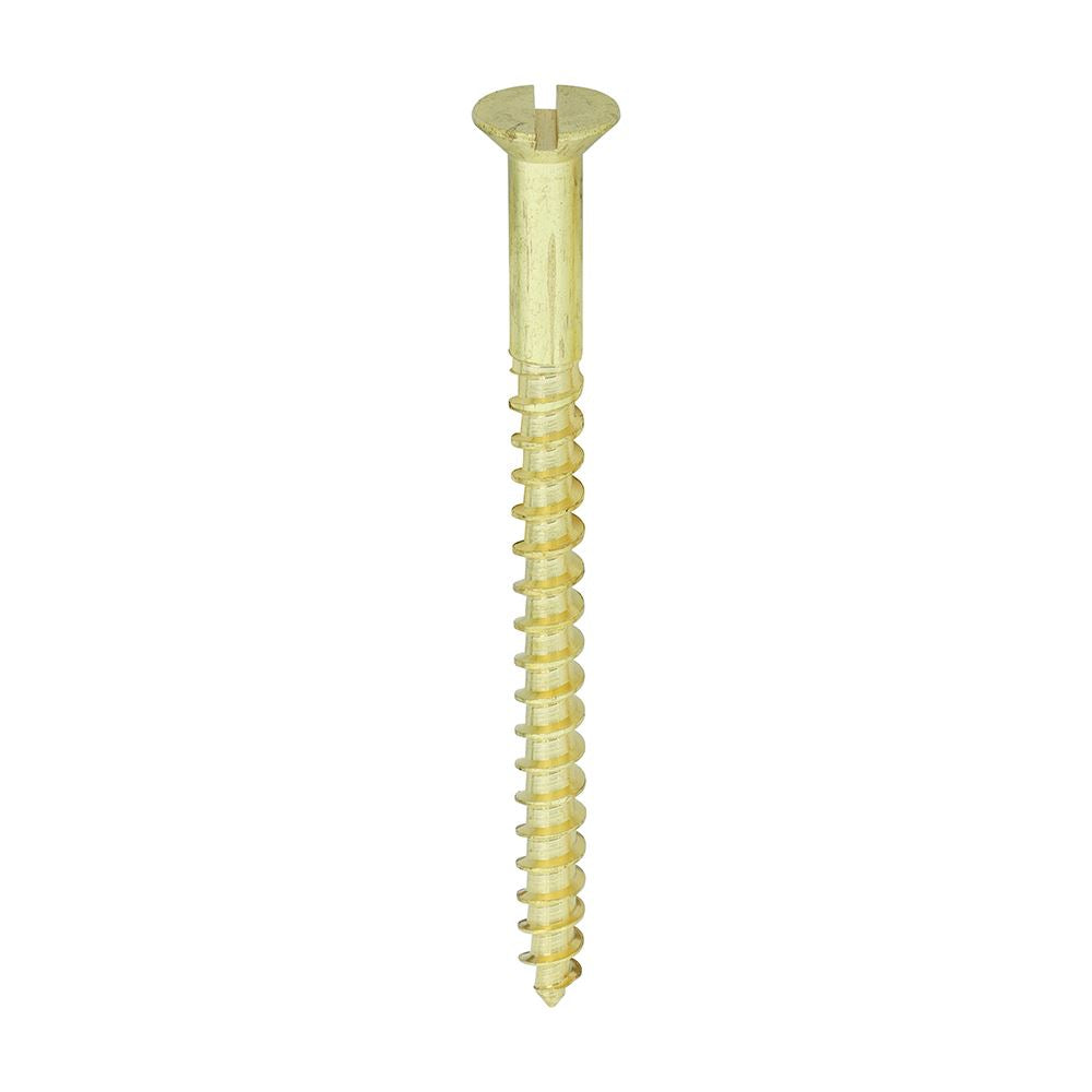 TIMCO Brass Timber Screw SLOT CSK 10 x 2 1/2 Pack 100
