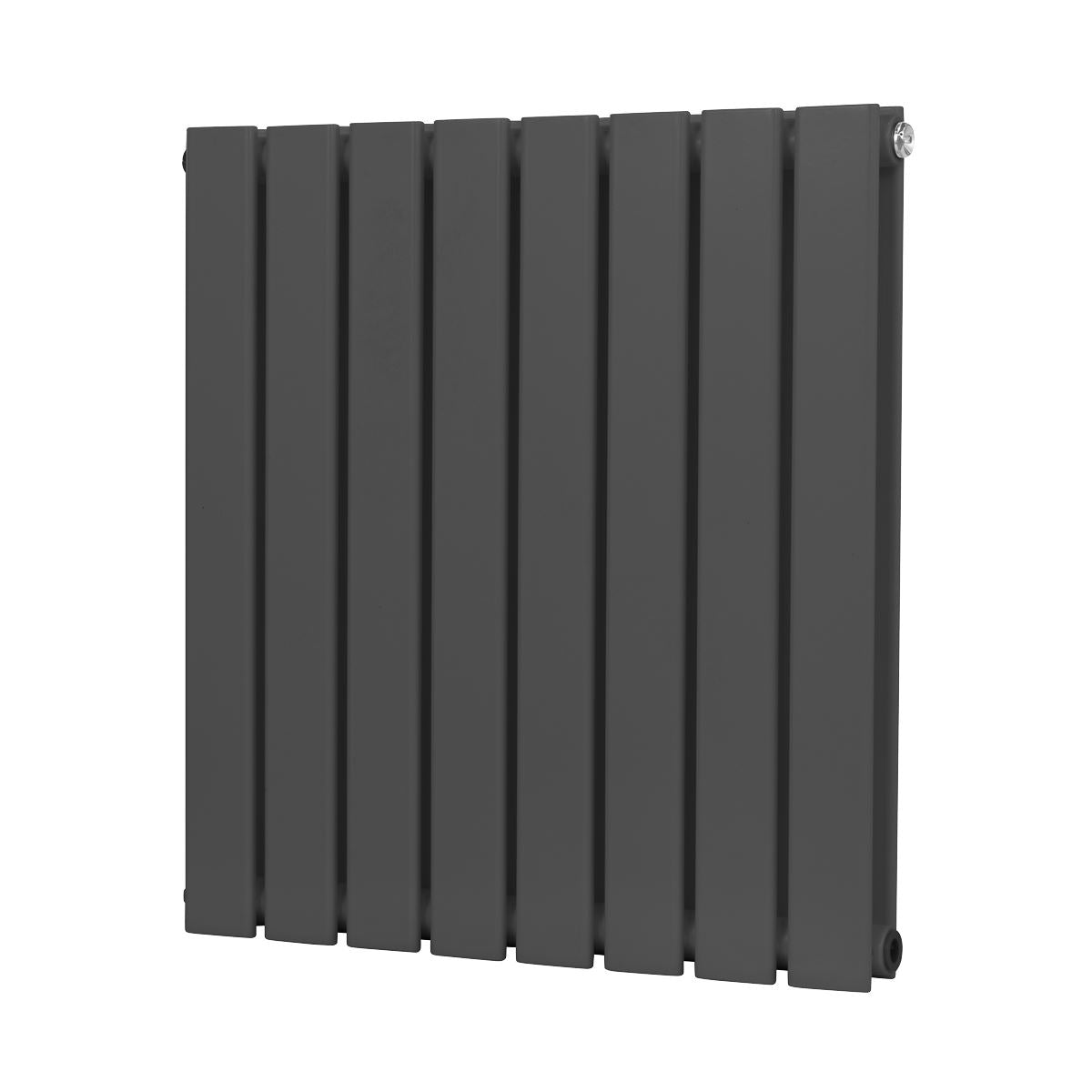 Baridi DH339 Horizontal Radiator Contemporary Double Flat Panel Design 600 x 560mm - Anthracite | Steel | Horizontal flat panel design delivers a BTU