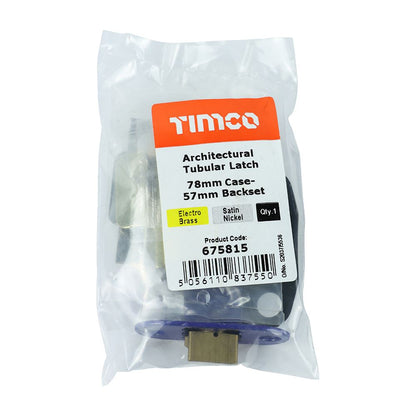 TIMCO Arch Tubular Latch EB & SN 78mm Pack 1