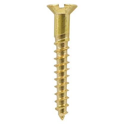 TIMCO Brass Timber Screw SLOT CSK 4 x 3/4 Pack 200