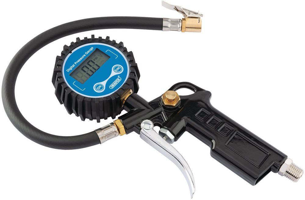 Draper TYRE INFLATOR (DIGITAL GAUGE) 91313 Pistol-Grip Digital Tyre Inflator