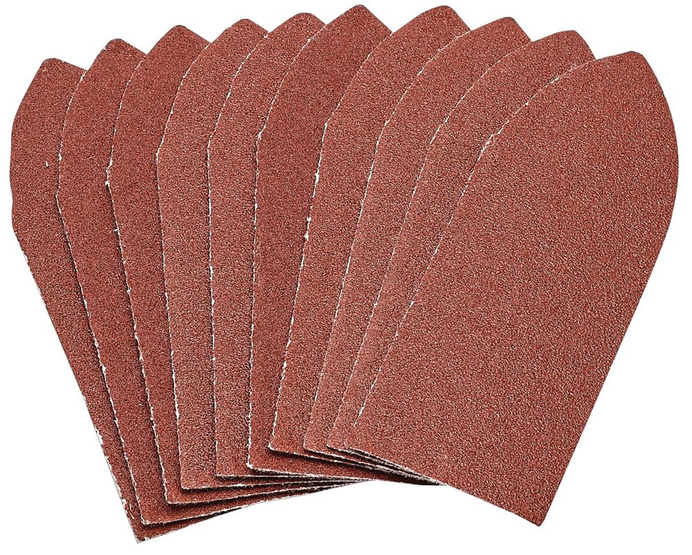 Draper 32X92 120GA/OH&L ABR.SHEETPK10 99262 Assorted Pack of Ten Hook and Loop Aluminium Oxide Sanding Sheets (32 x 92mm)