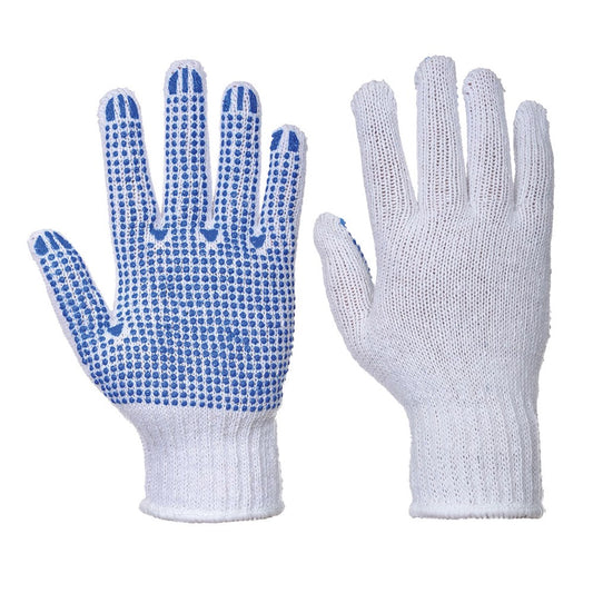 Portwest A111 - White/Blue Classic Polka Dot Glove -  ALL SIZES
