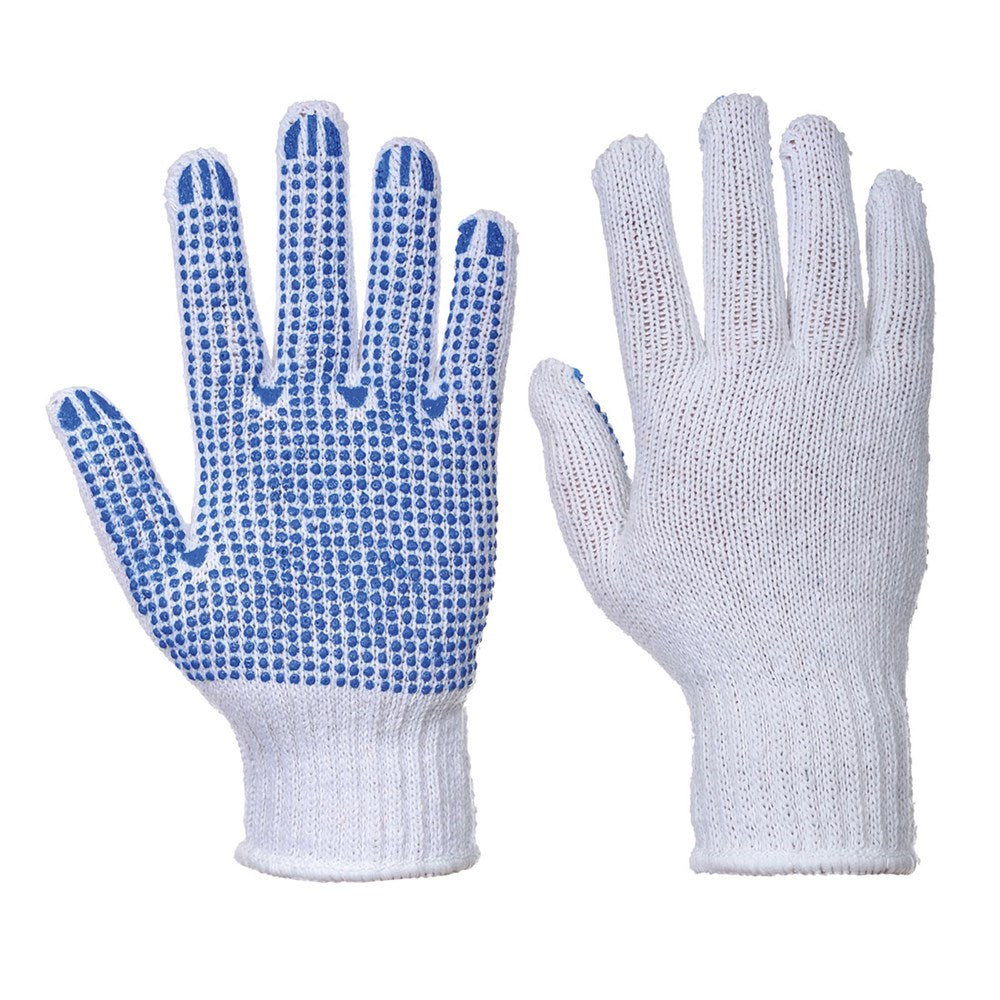 Portwest A111WBRL -  sz L Classic Polka Dot Glove - White Blue