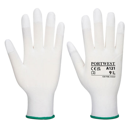 Portwest A121WHRXXS -  sz 2XS PU Fingertip Glove - White