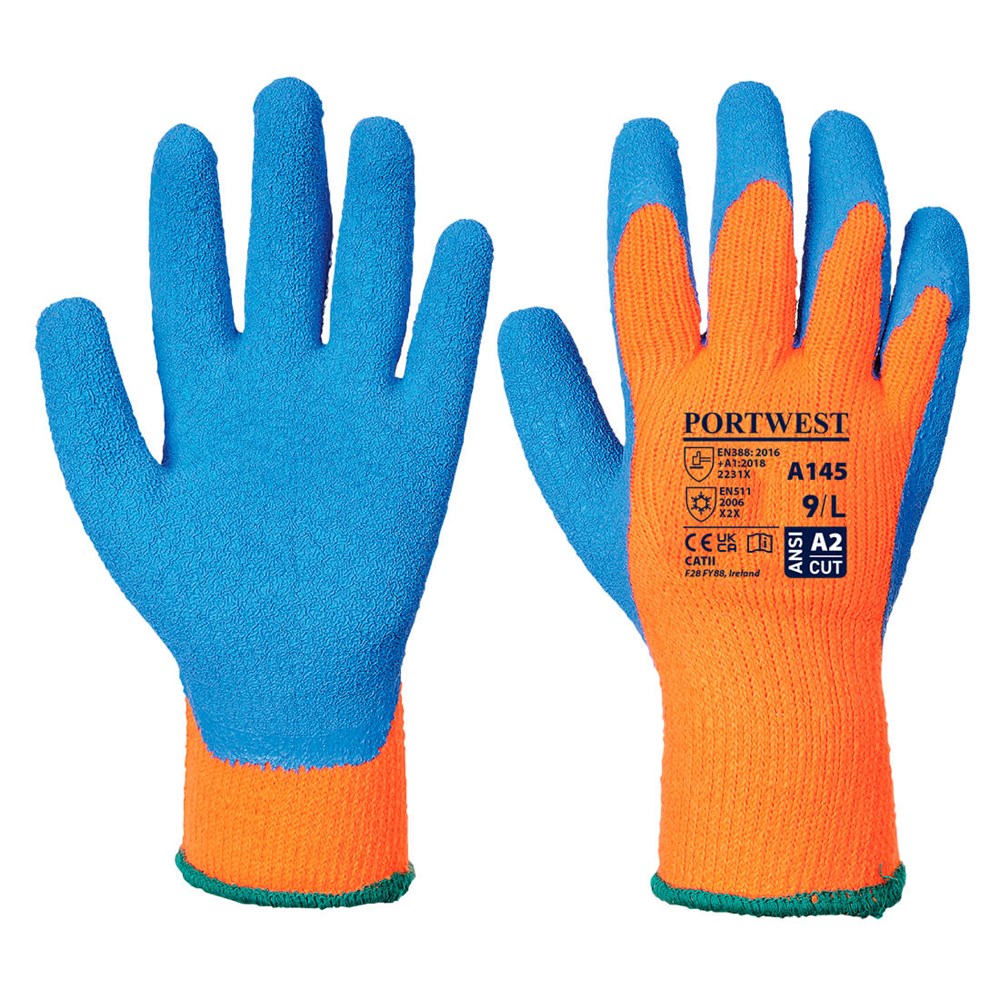 Portwest A145OBLXXL -  sz 2XL Cold Grip Glove - Orange/Black