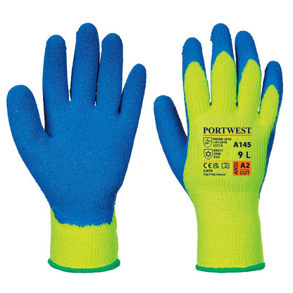 Portwest A145Y4RL -  sz L Cold Grip Glove - Yellow/Blue