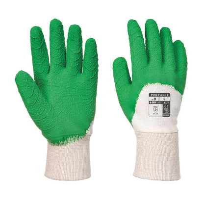 Portwest A171W3RXXL -  sz S Latex Open Back Crinkle Glove - White/Green
