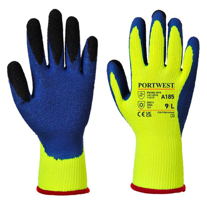 Portwest A185Y4RXXL -  sz 2XL Duo-Therm Glove - Yellow/Blue