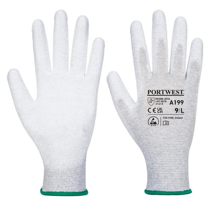 Portwest A199GRRXS -  sz XS Antistatic PU Palm Glove - Grey