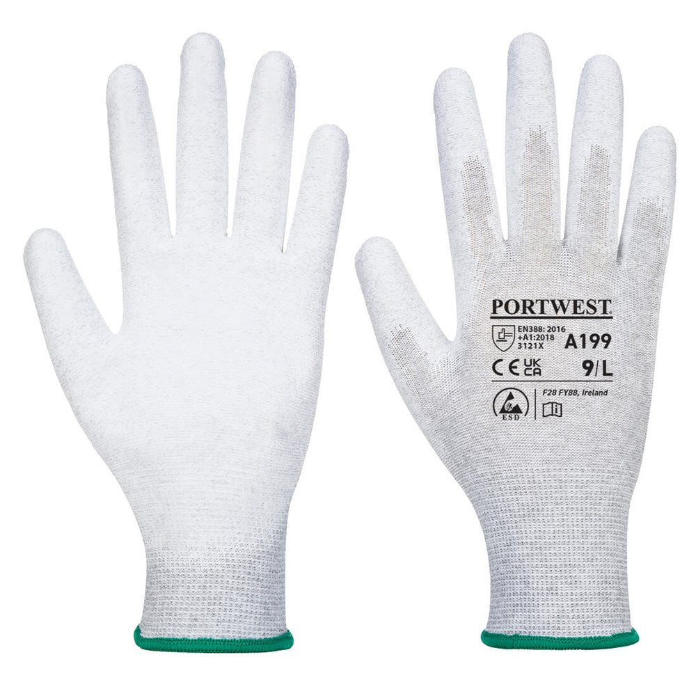 Portwest A199GRRXXS -  sz 2XS Antistatic PU Palm Glove - Grey