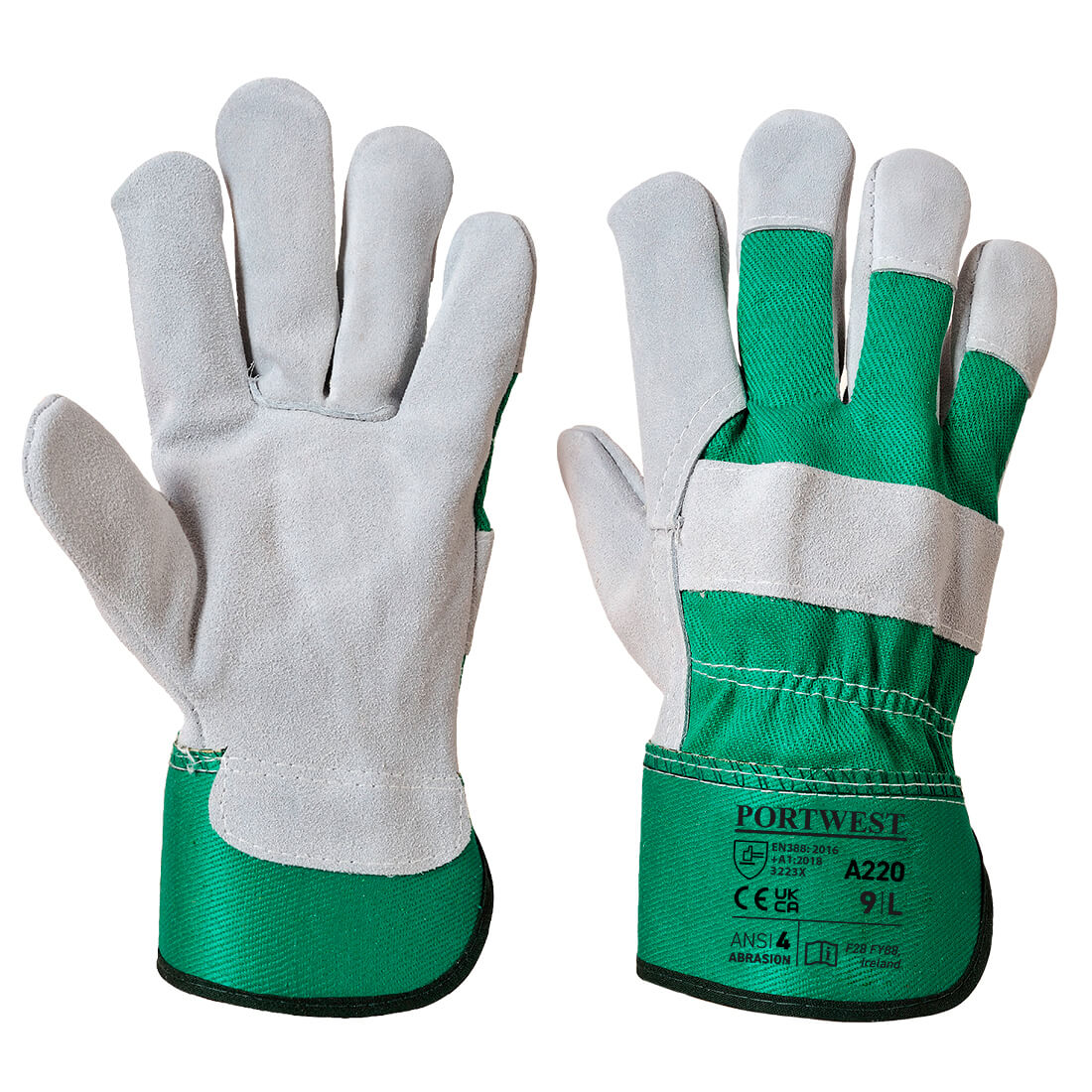 Portwest A220 - Green Sz 3XL Premium Chrome Rigger Glove Garden Builder