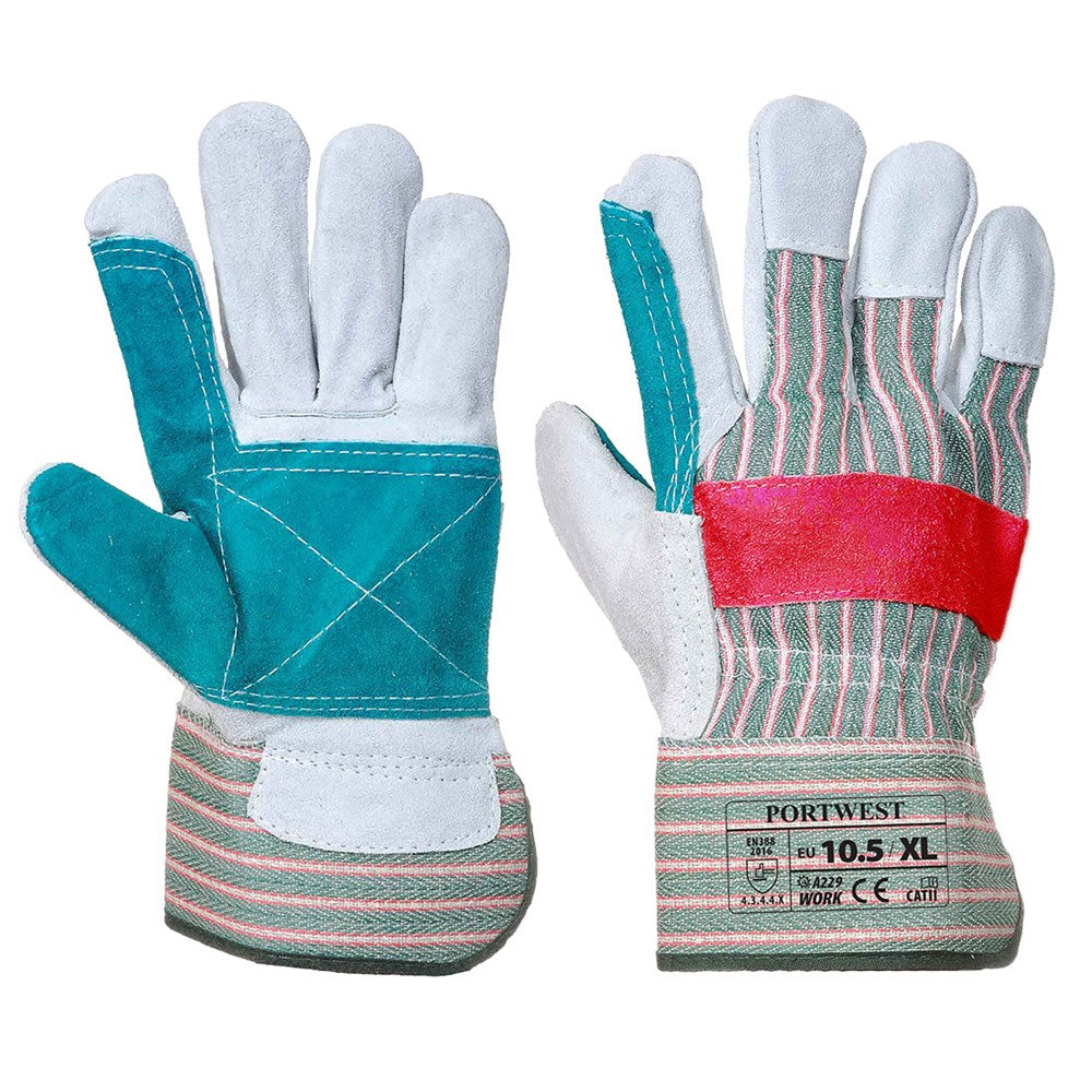 Portwest A229GNRXL -  sz XL Classic Double Palm Rigger Glove - Green