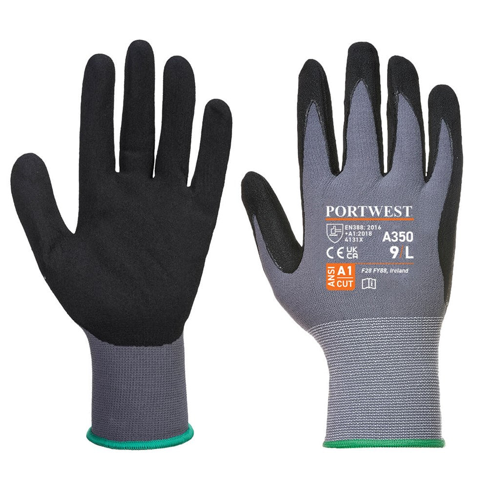 Portwest A350BKRL -  sz L DermiFlex Glove - Black