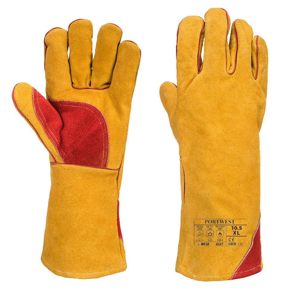 Portwest A531BRRXL -  sz XL Reinforced Winter Welding Gauntlet - Brown