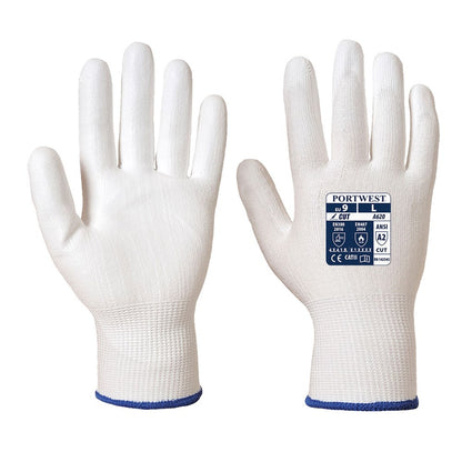 Portwest A620W6RS -  sz S LR Cut PU Palm Glove - White