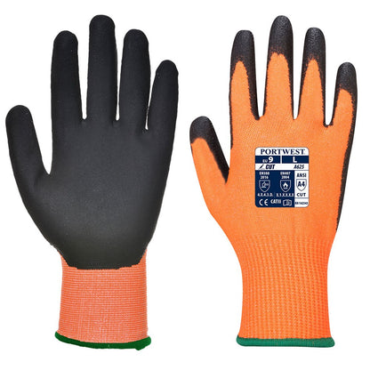 Portwest A625O8RXL -  sz XL Vis-Tex Cut Resistant Glove - PU - Orange/Black