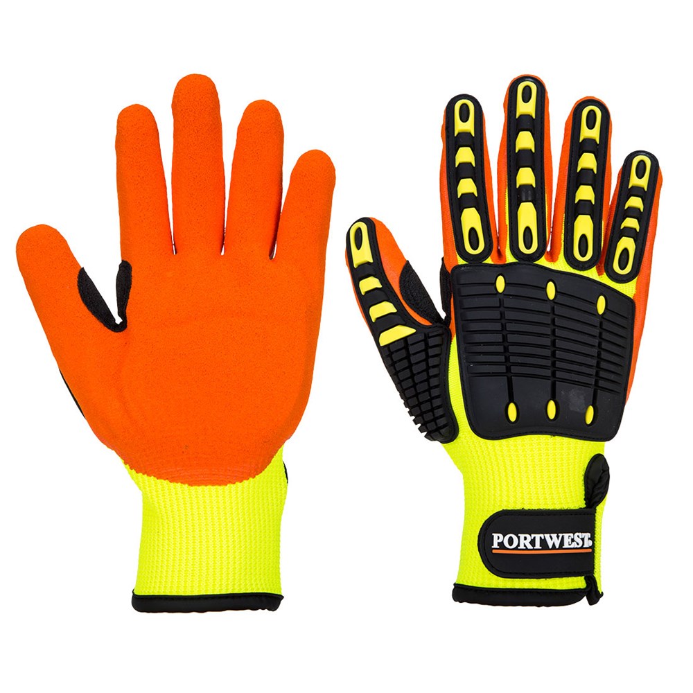 Portwest A721Y1RXXL -  sz 2XL Anti Impact Grip Glove - Yellow/Orange
