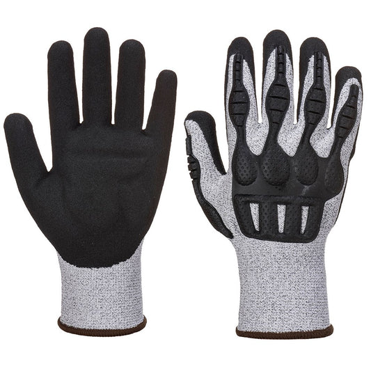 Portwest A723G8RL -  sz L TPV Impact Cut Glove - Grey/Black