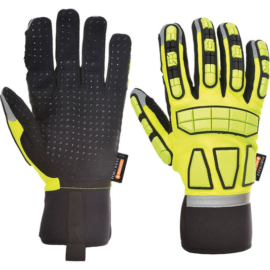 Portwest A725YERXXL -  sz 2XL Safety Impact Glove Lined - Yellow