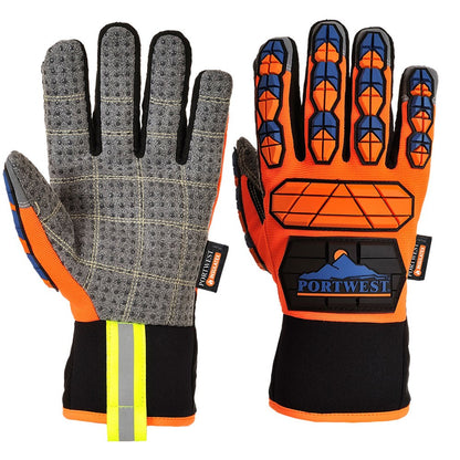Portwest A726O4RL -  sz L Aqua-Seal Pro Glove - Orange/Blue