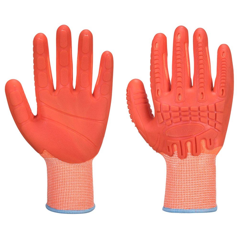 Portwest A728ORRM -  sz M Supergrip Impact HR Cut Glove - Orange