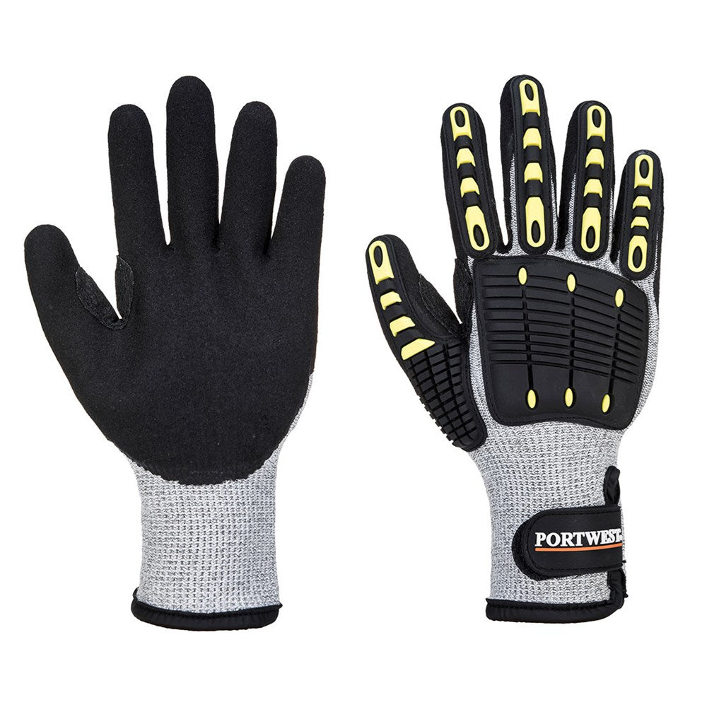 Portwest A729G8RXXL -  sz 2XL Anti Impact Cut Resistant Thermal Glove - Grey/Black