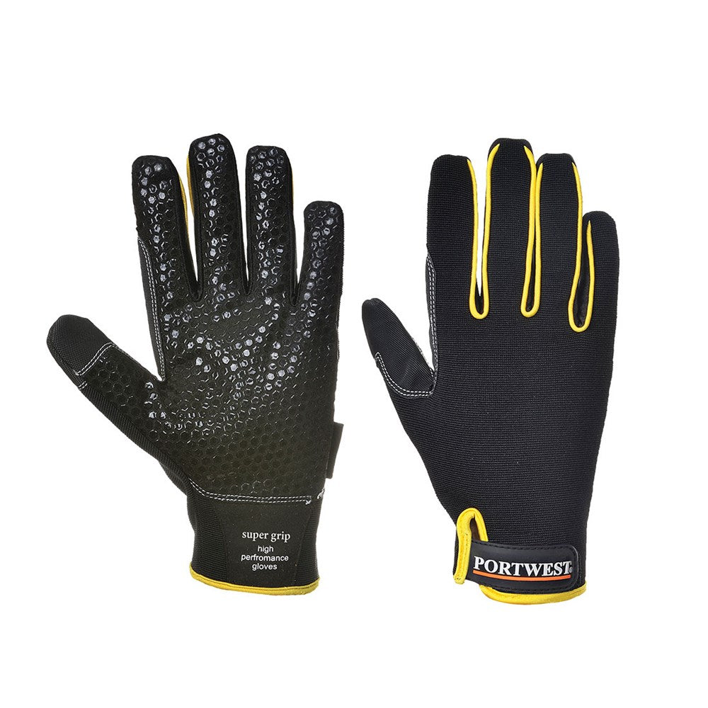 Portwest A730BKRXL -  sz XL Supergrip - High Performance Glove - Black