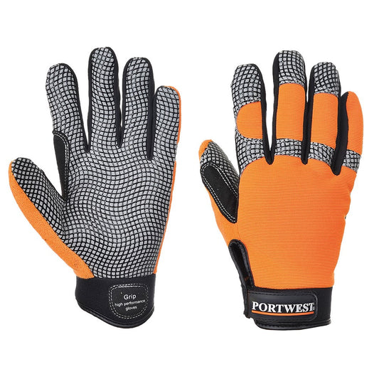 Portwest A735ORRL -  sz L Comfort Grip - High Performance Glove - Orange