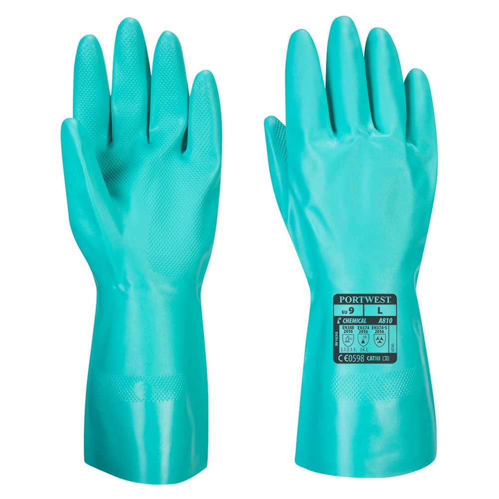 Portwest A810GNRXL -  sz XL Nitrosafe Chemical Gauntlet - Green