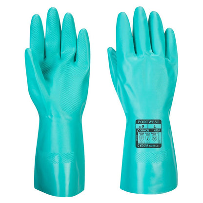Portwest A810GNRM -  sz M Nitrosafe Chemical Gauntlet - Green