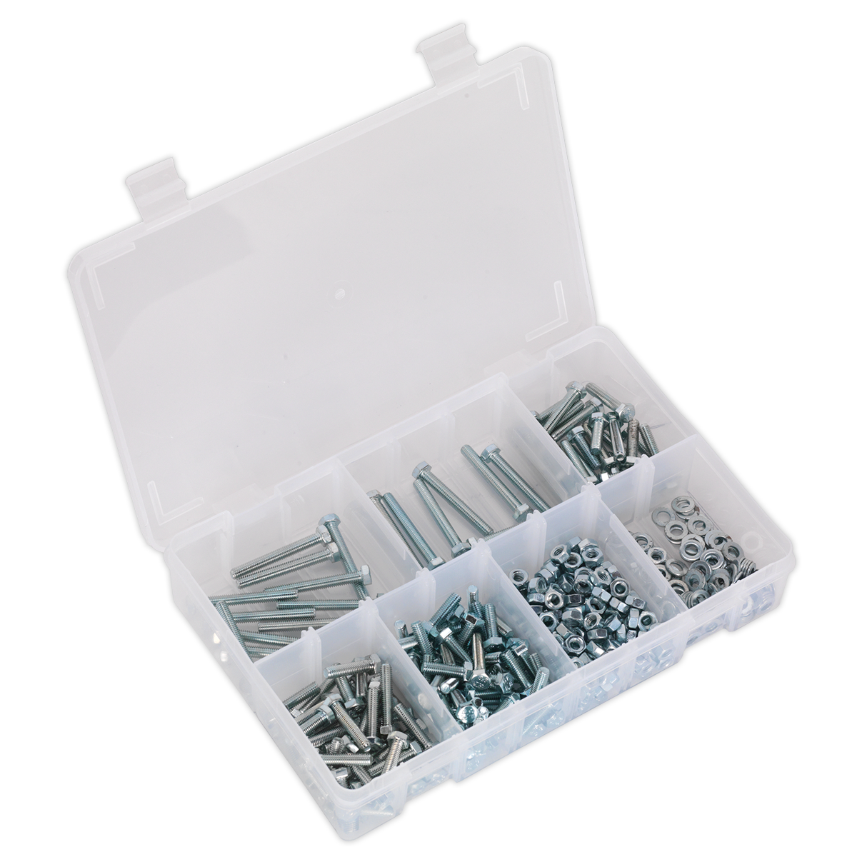 SEALEY - AB049SNW Setscrew, Nut & Washer Assortment 444pc High Tensile M5 Metric