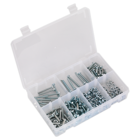 SEALEY - AB049SNW Setscrew, Nut & Washer Assortment 444pc High Tensile M5 Metric