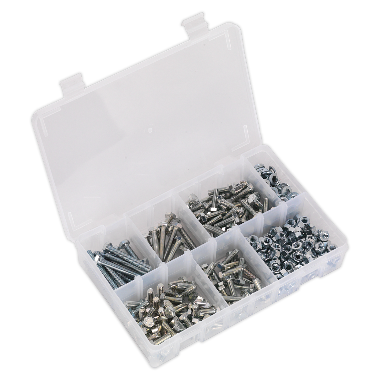 SEALEY - AB050SNW Setscrew, Nut & Washer Assortment 408pc High Tensile M6 Metric
