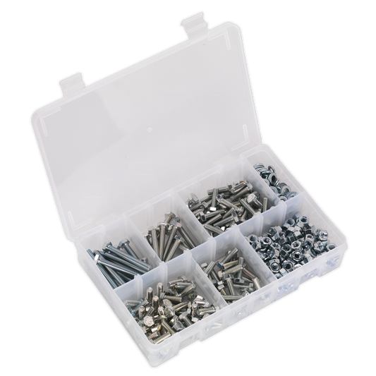 SEALEY - AB050SNW Setscrew, Nut & Washer Assortment 408pc High Tensile M6 Metric
