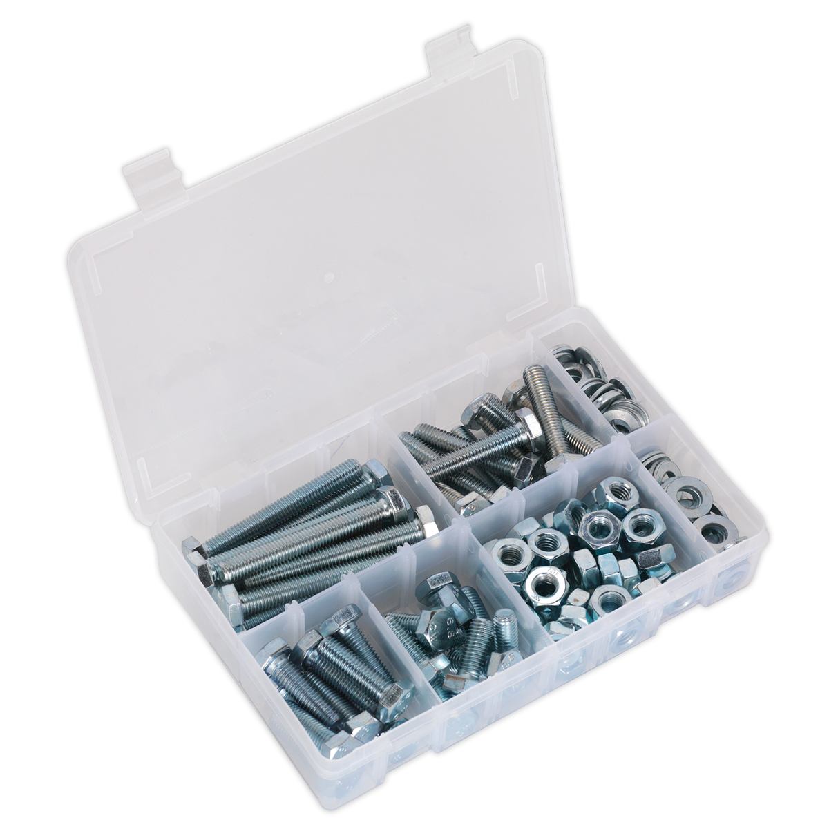 SEALEY - AB052SNW Setscrew, Nut & Washer Assortment 150pc High Tensile M10 Metric