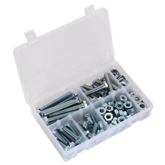 SEALEY - AB052SNW Setscrew, Nut & Washer Assortment 150pc High Tensile M10 Metric