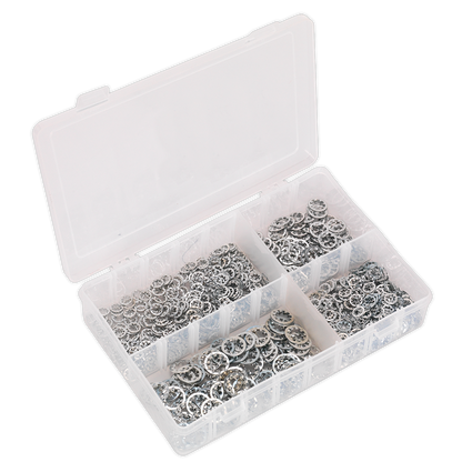 SEALEY - AB057LW Lock Washer Assortment 1000pc Serrated Internal M5-M10 Metric