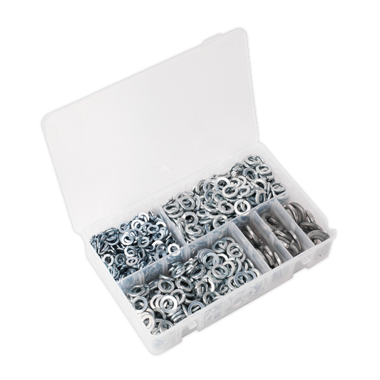 SEALEY - AB058SW Spring Washer Assortment 1010pc DIN 127B M6-M16 Metric Zinc