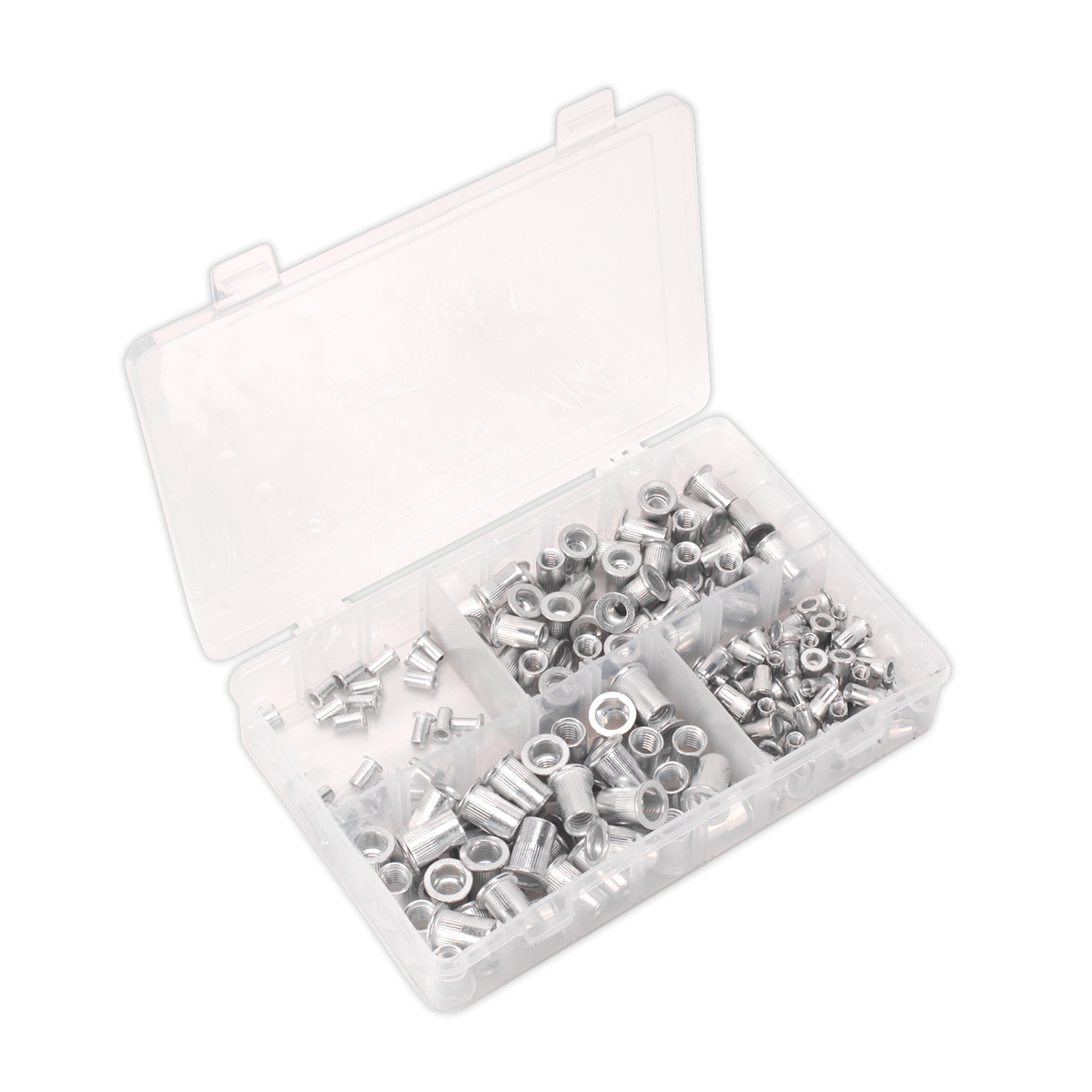 SEALEY - AB073TI Threaded Insert (Rivet Nut) Assortment 200pc M4-M8 Splined Metric