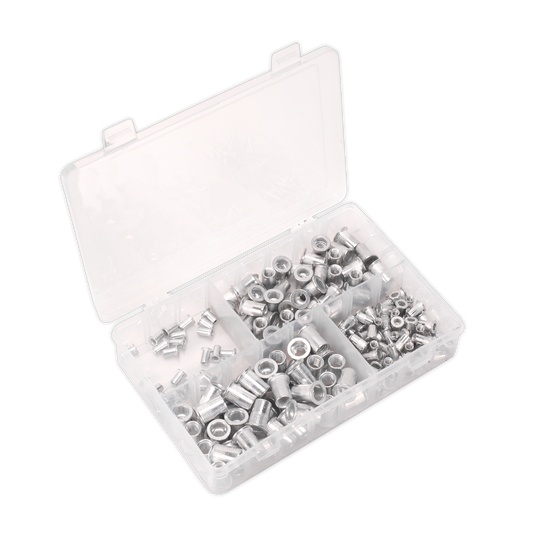 SEALEY - AB073TI Threaded Insert (Rivet Nut) Assortment 200pc M4-M8 Splined Metric