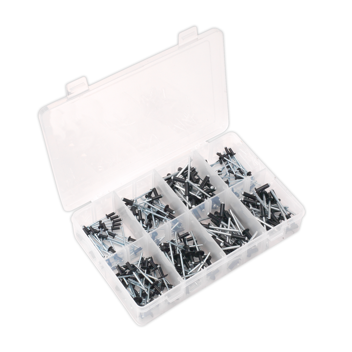 SEALEY - AB074BR Rivet Assortment 200pc Black Anodised