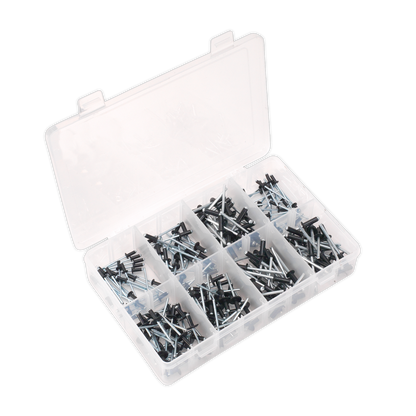 SEALEY - AB074BR Rivet Assortment 200pc Black Anodised