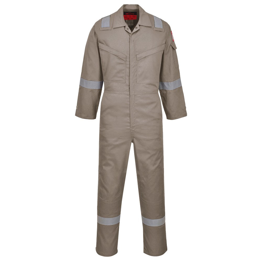 Portwest AF73KHR42 -  sz Regular 42 Araflame Silver Coverall - Khaki