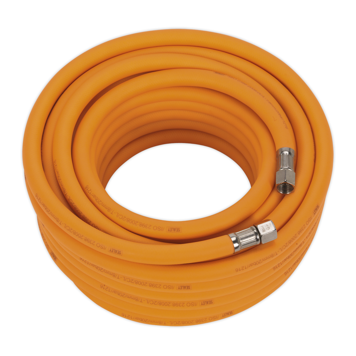 SEALEY - AHHC15 Air Hose 15m x �8mm Hybrid High-Visibility with 1/4"BSP Unions