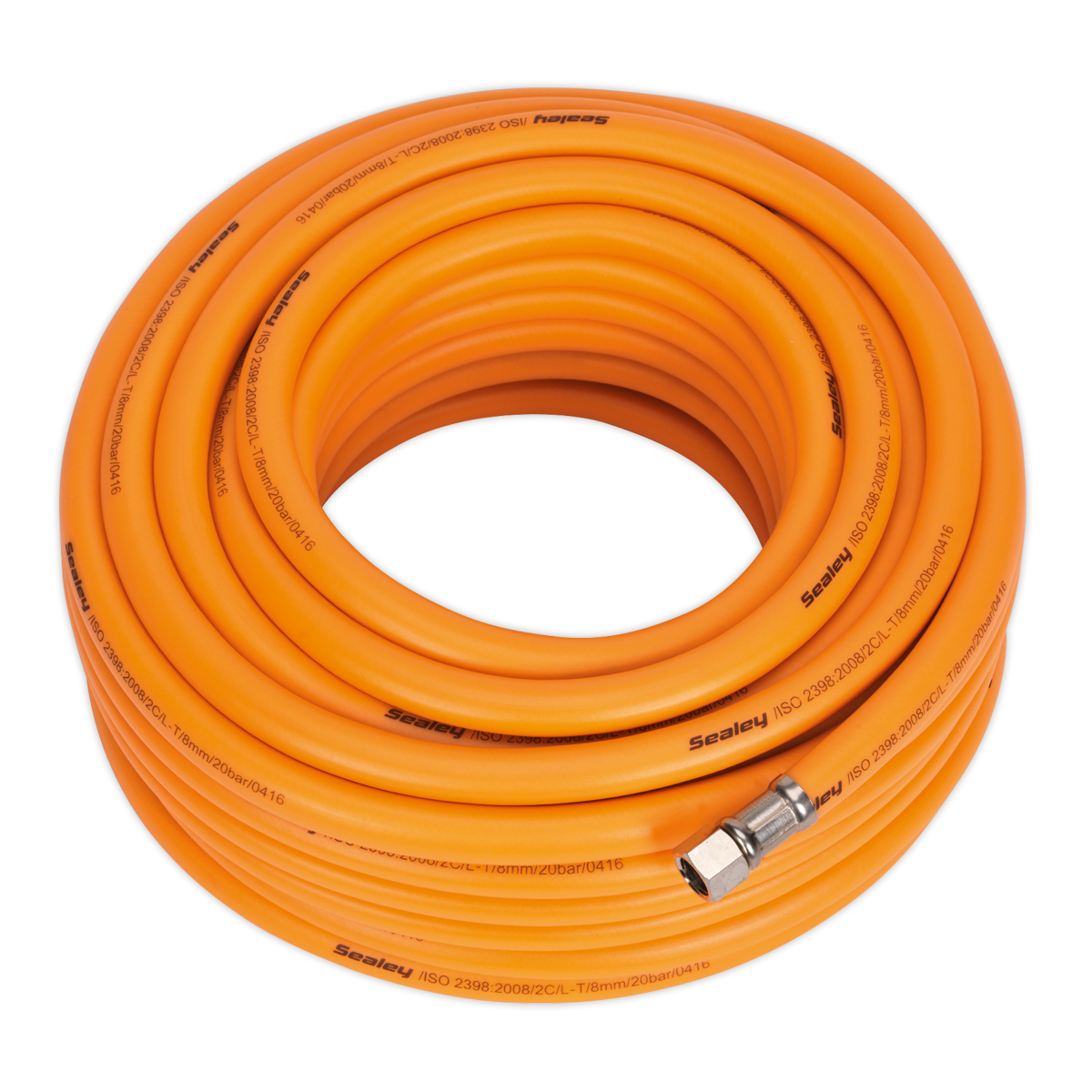 SEALEY - AHHC20 Air Hose 20m x �8mm Hybrid High-Visibility with 1/4"BSP Unions