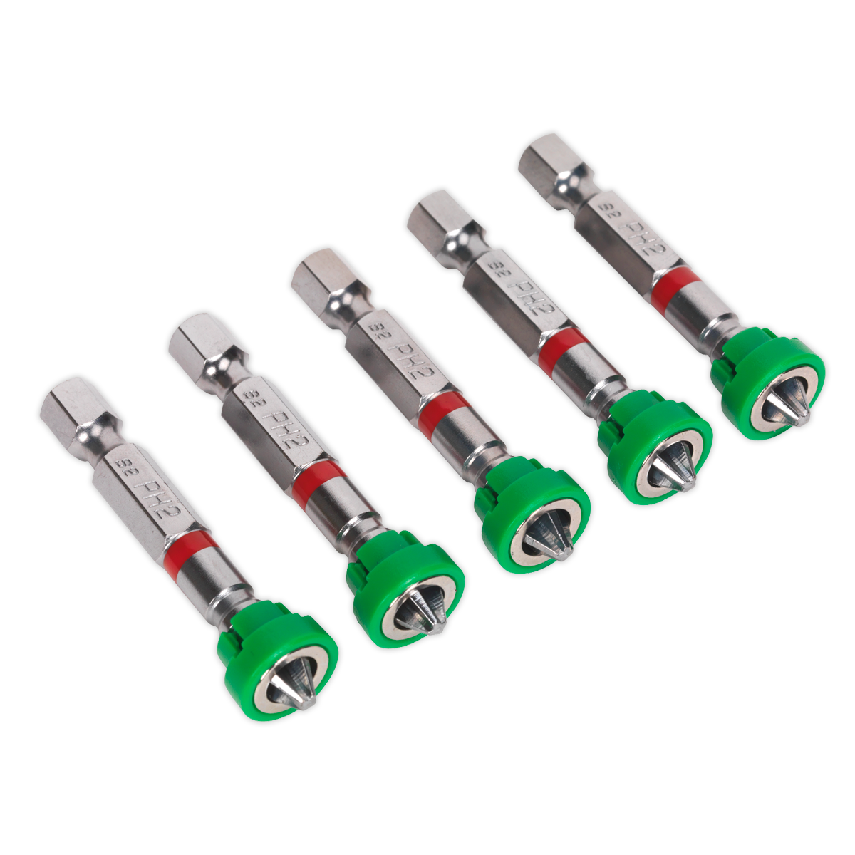 SEALEY - AK210522 Power Tool Bit Phillips #2 with Magnetic Holder S2 50mm Pack of 5