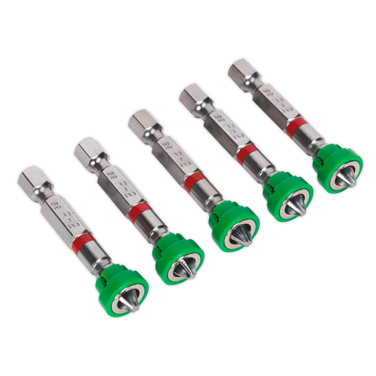 SEALEY - AK210522 Power Tool Bit Phillips #2 with Magnetic Holder S2 50mm Pack of 5
