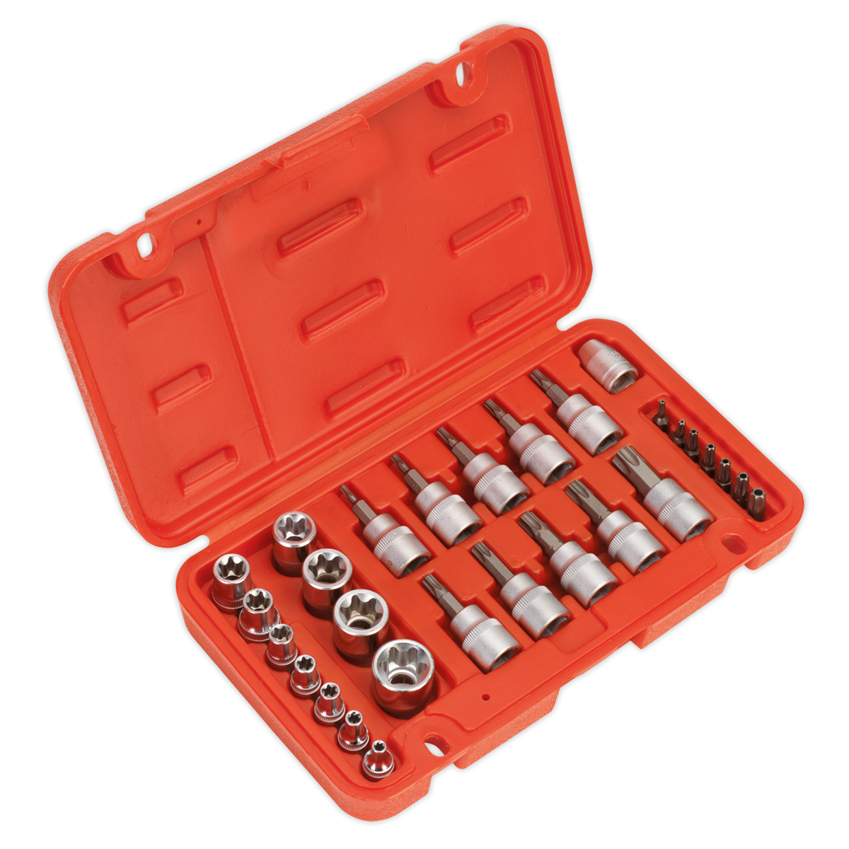 SEALEY - AK6193 TRX-Star* Socket & Security Bit Set 29pc 1/4"Sq & 3/8"Sq Drive