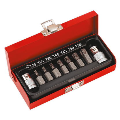 SEALEY - AK6210 TRX-Star* Bit & Holder Set 9pc 3/8" & 1/2"Sq Drive